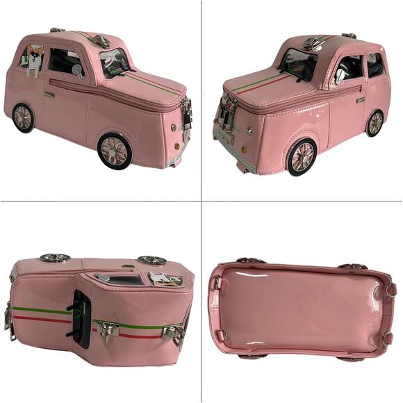 Women Novelty Car Shaped Handbag Cartoon Purses Funny Weird  2583 PU Leather Car Shaped Crossbody Shoulder Bag Backpack Handbag Purse